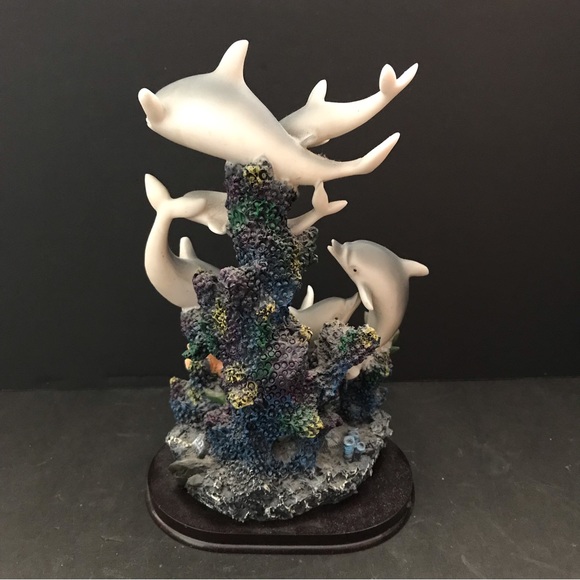 Vintage Dolphins figurine marine life sculpture 10-1/2” tall - Picture 5 of 12